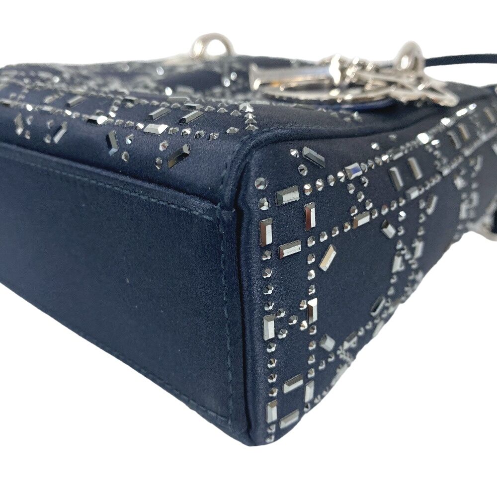 Dior Mini Cannage Lady 2-Way Rhinestone Satin Shoulder — view 3