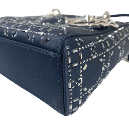 Dior Mini Cannage Lady 2-Way Rhinestone Satin Shoulder — view 3