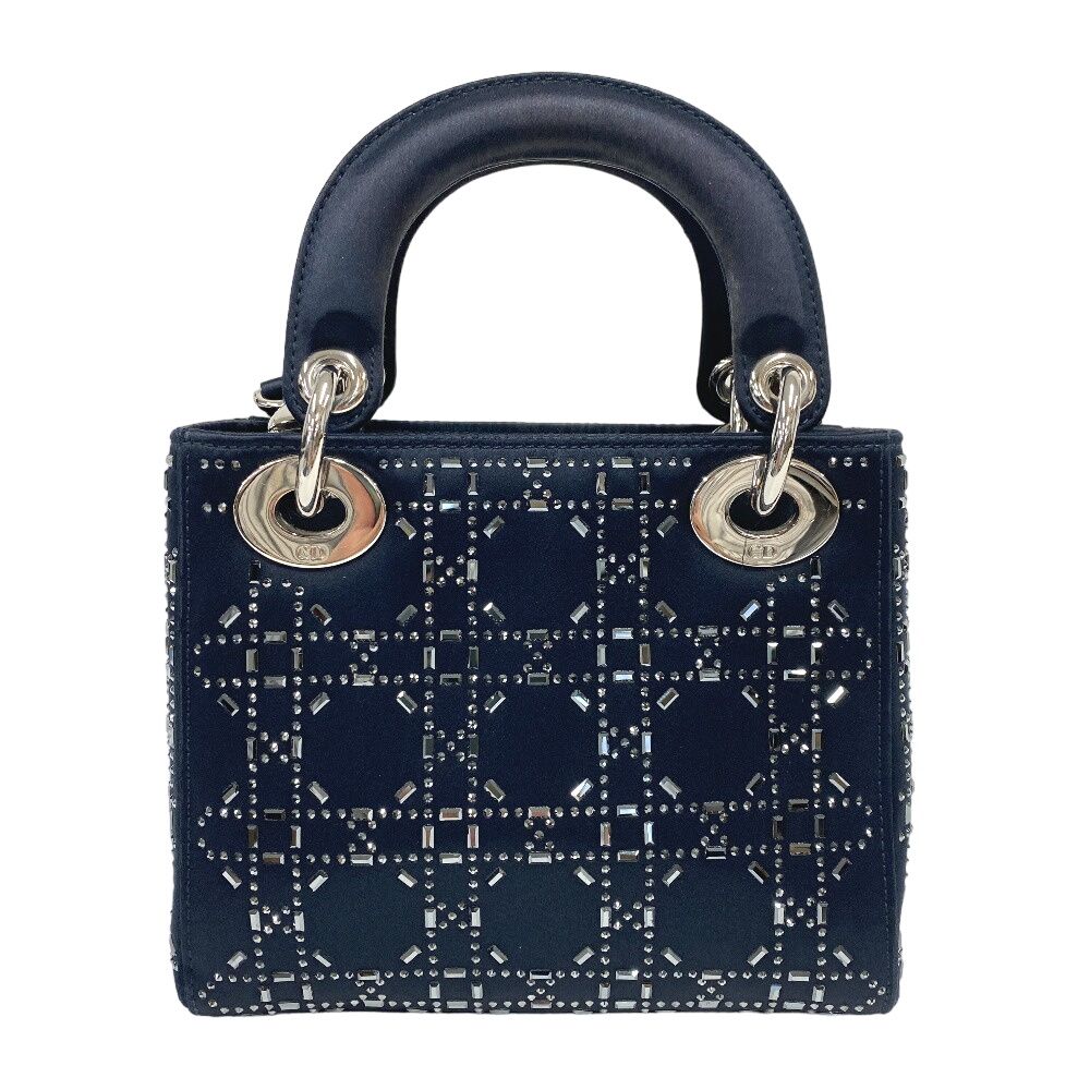 Dior Mini Cannage Lady 2-Way Rhinestone Satin Shoulder — view 2