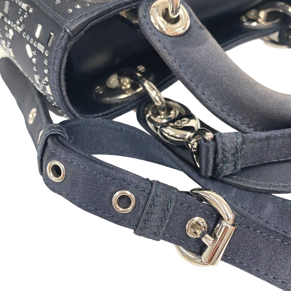 Dior Mini Cannage Lady 2-Way Rhinestone Satin Shoulder — view 7