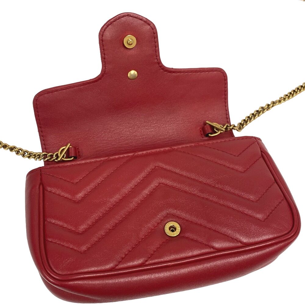 Gucci Chain Shoulder GG Marmont Leather Bag — view 7
