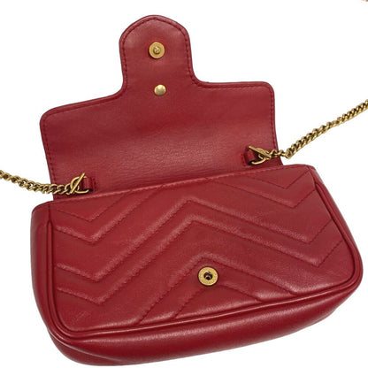 Gucci Chain Shoulder GG Marmont Leather Bag — view 7
