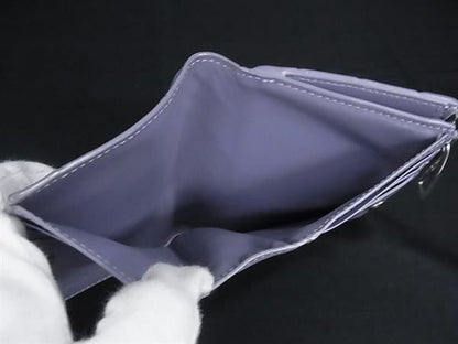 Bottega Veneta Bifold Wallet Intrecciato Purple Leather Silver — view 4