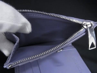 Bottega Veneta Bifold Wallet Intrecciato Purple Leather Silver — view 5
