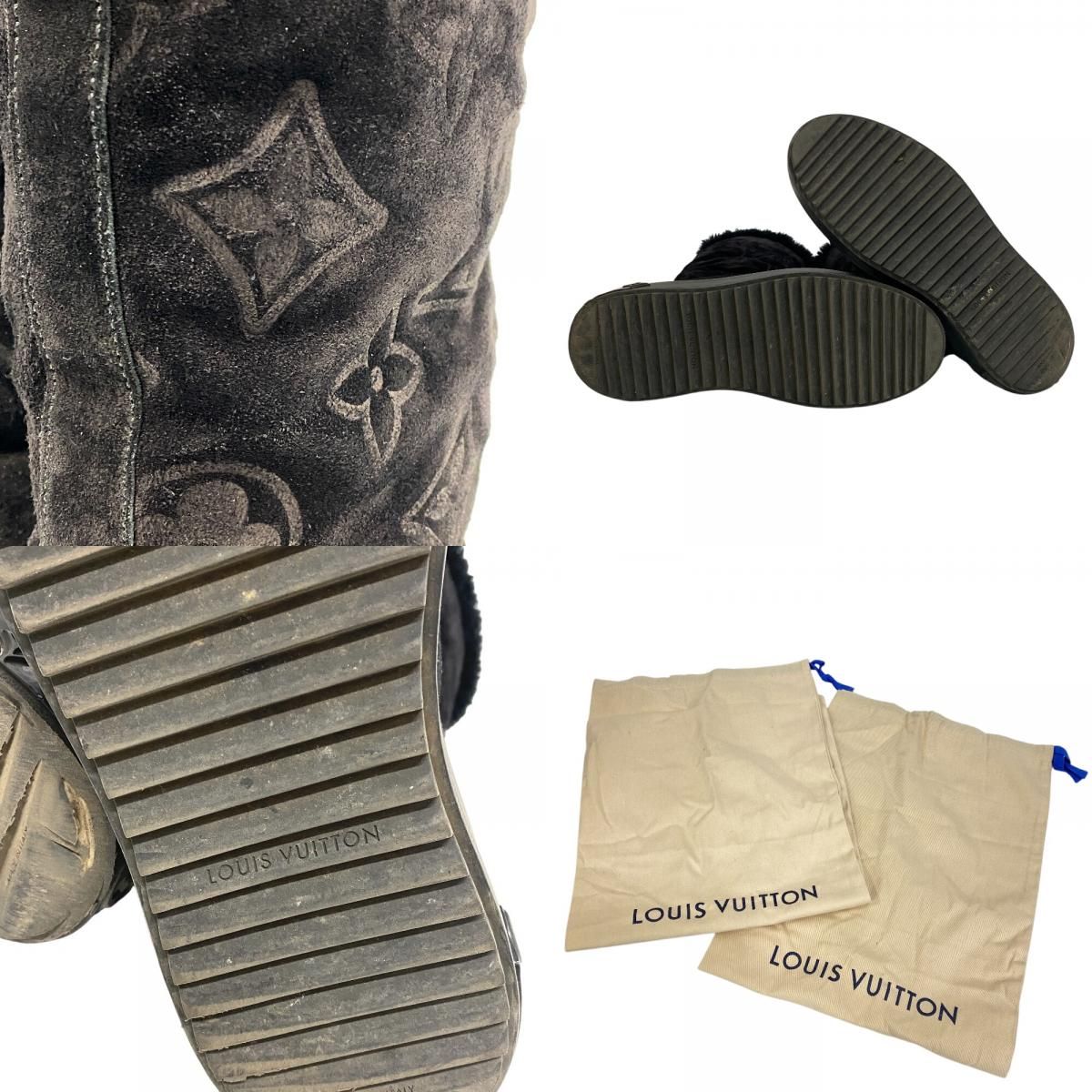 Louis Vuitton Bree the Line Suede Boots Black — view 8