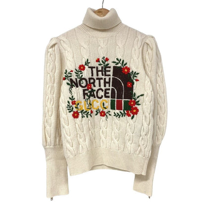 Gucci High Neck Knit Wool White Sweater