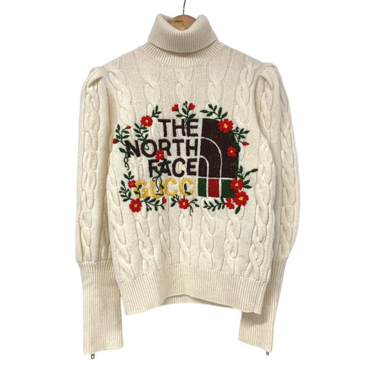 Gucci High Neck Knit Wool White Sweater