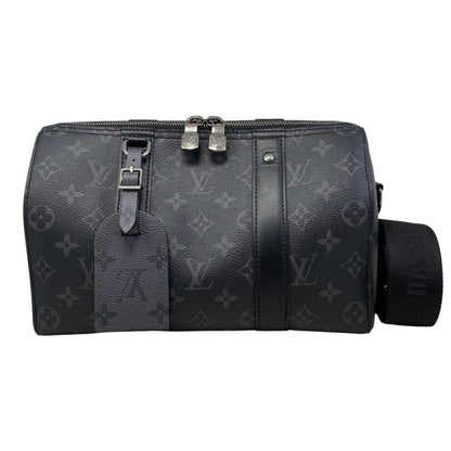 Louis Vuitton City Keepall Shoulder Bag Monogram Eclipse Black Gray