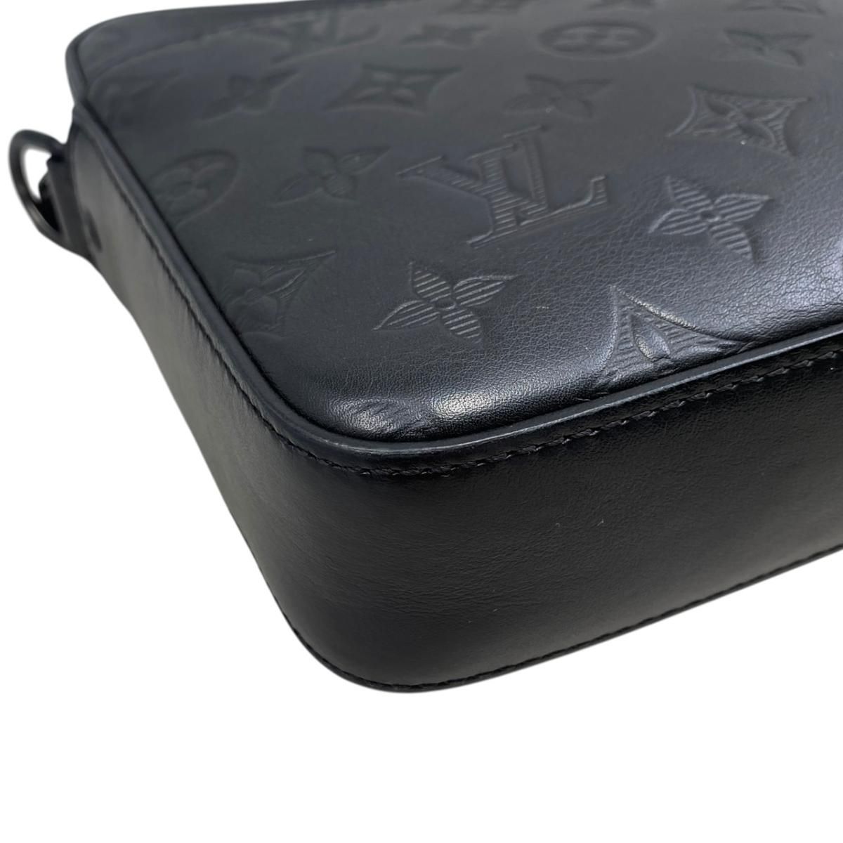 Louis Vuitton Shoulder Bag Duo Messenger Monogram Shadow Noir Black — view 4