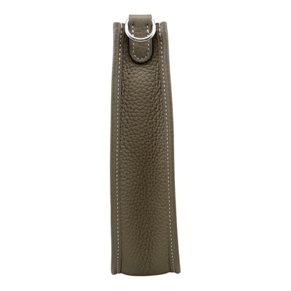 Hermes Shoulder Bag Evelyne TPM Taurillon Clemence Etoupe Blue Indigo Gray — view 3