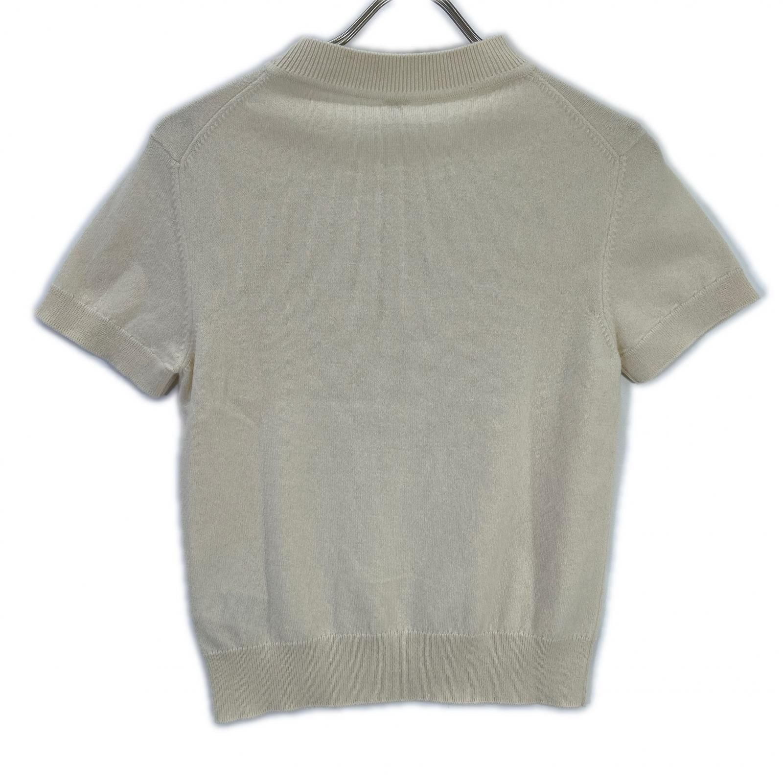 Hermes Off White Lift Cashmere Short Sleeve Knit 38 Sweater — view 2