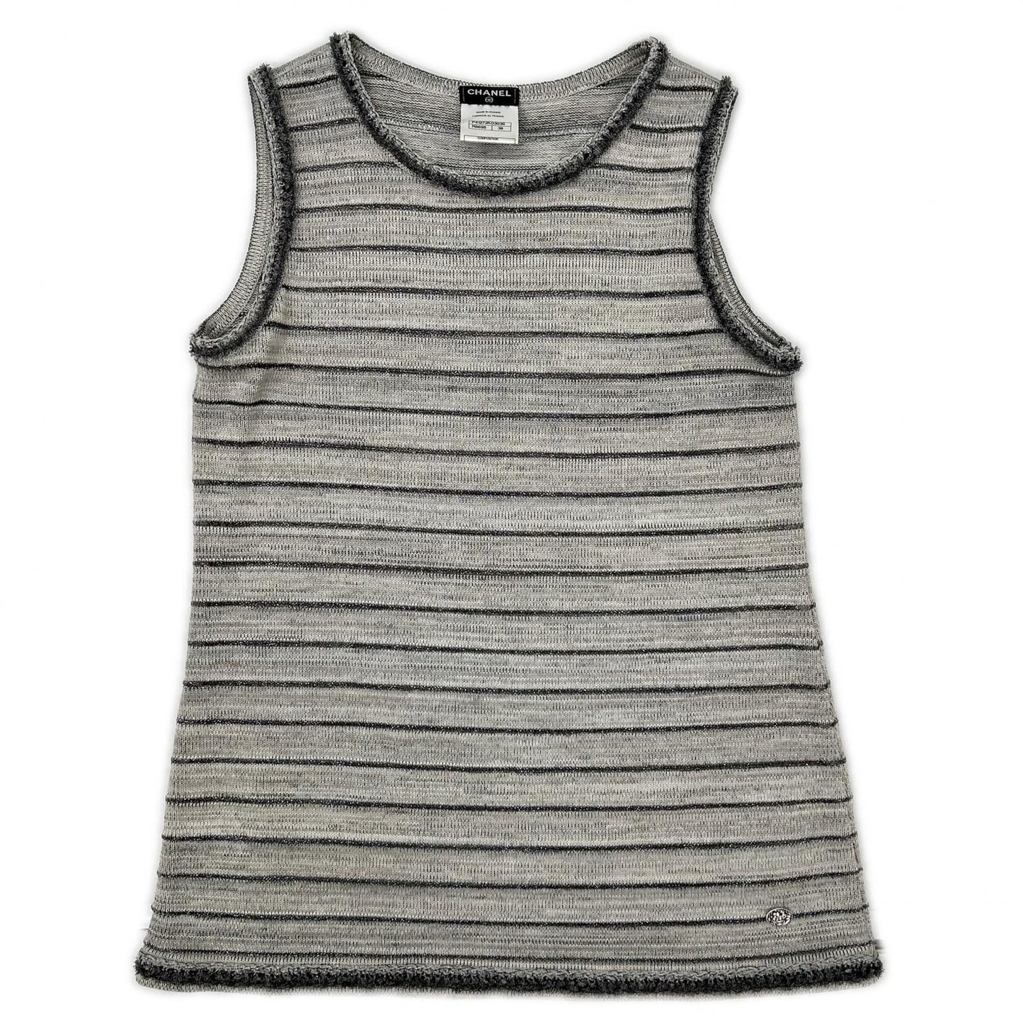 Chanel Lame Knit Tank Top 38 Sweater
