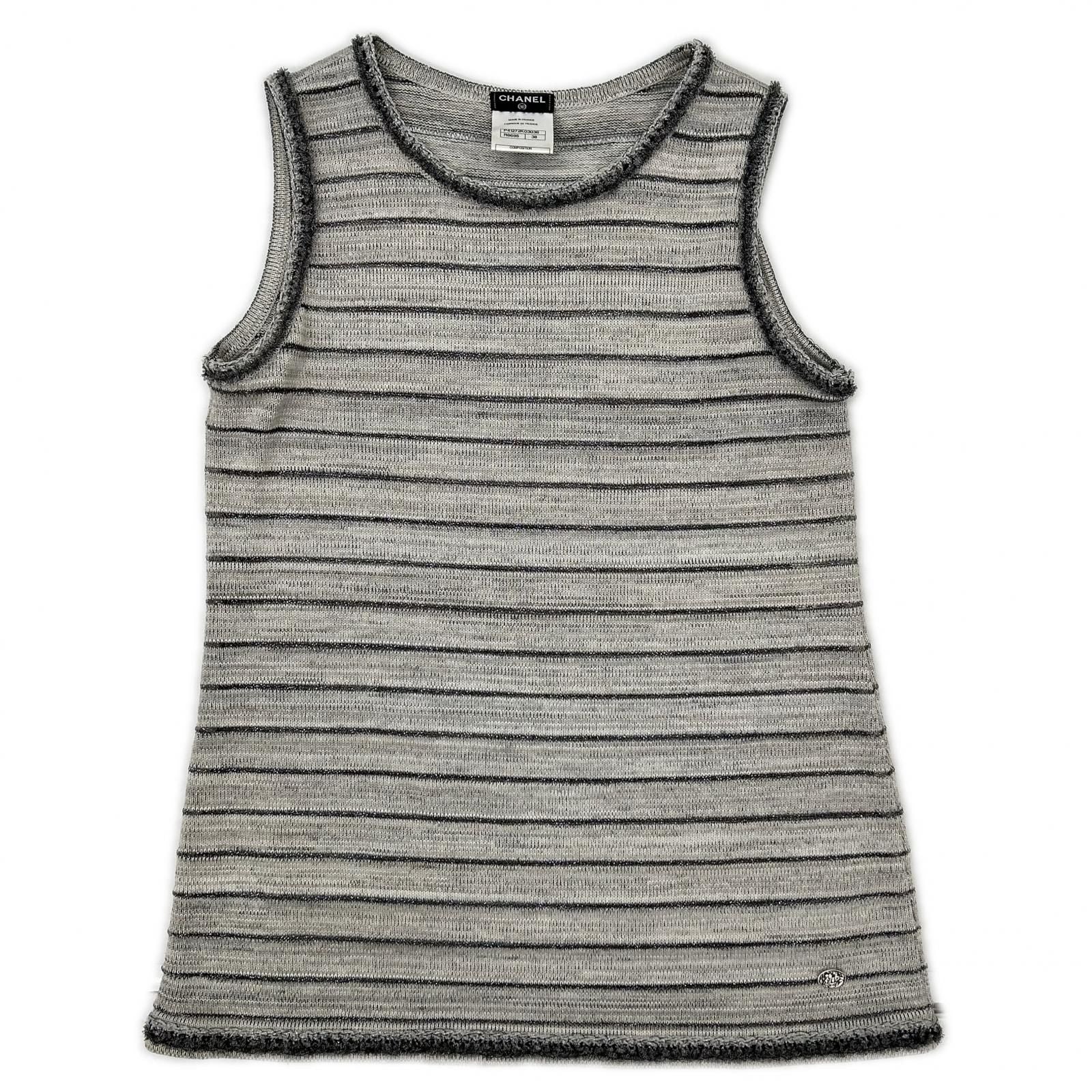 Chanel Lame Knit Tank Top 38 Sweater
