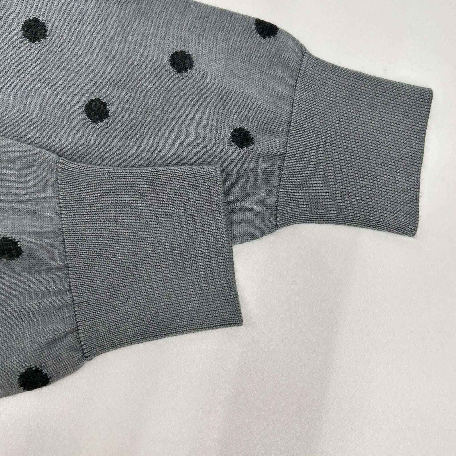 Hermes Clic Clac Dot Pattern Cashmere Silk Knit 38 Sweater — view 8