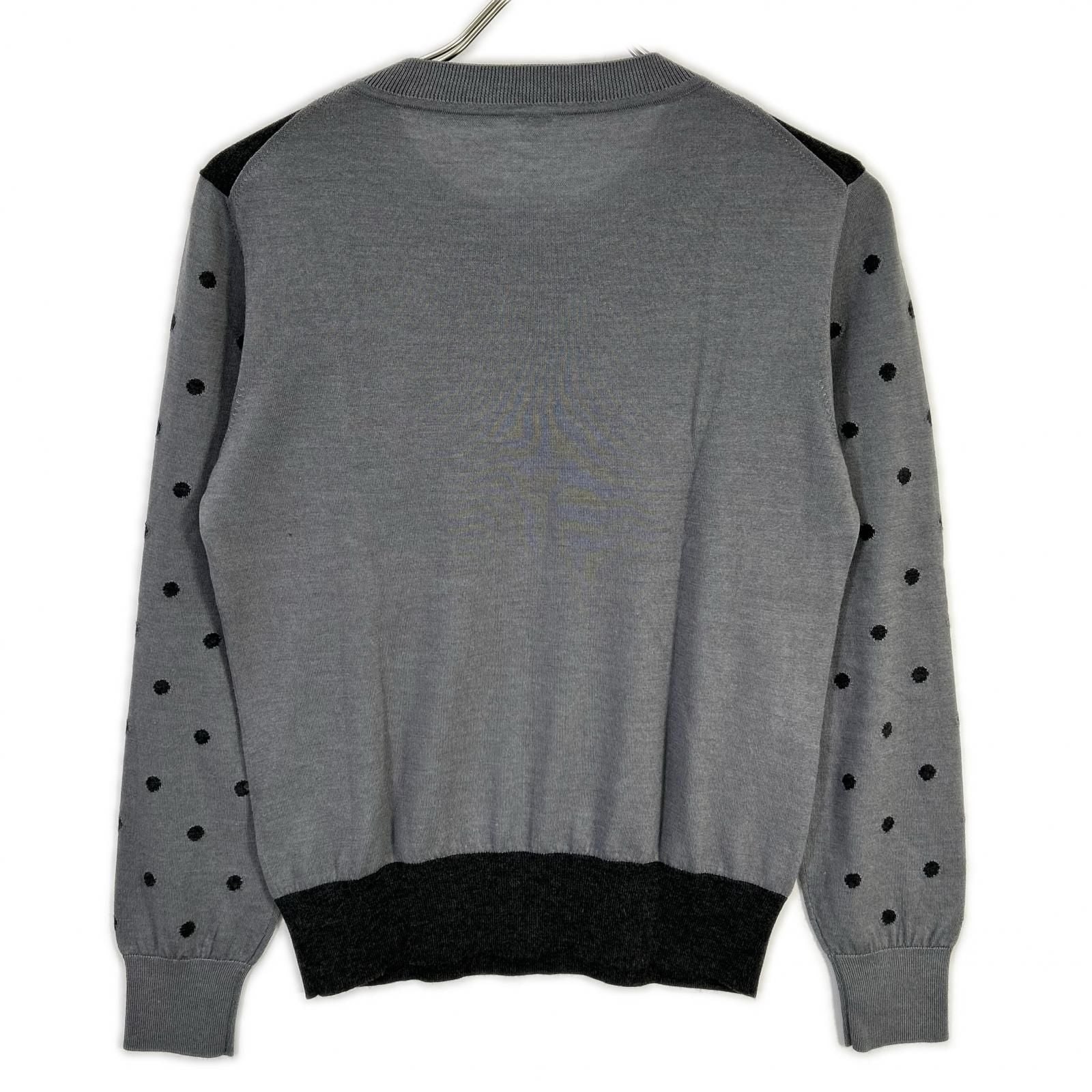 Hermes Clic Clac Dot Pattern Cashmere Silk Knit 38 Sweater — view 2