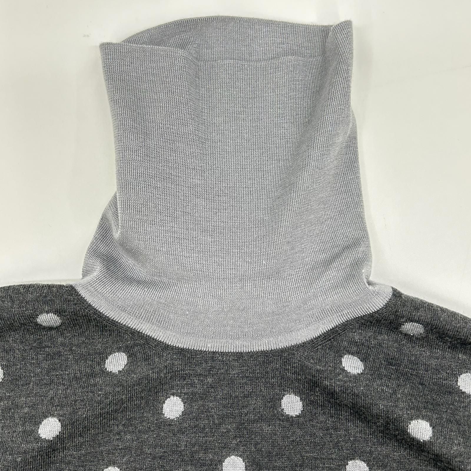 Hermes Dot Pattern Cashmere Silk Turtleneck Knit 40 Sweater — view 6