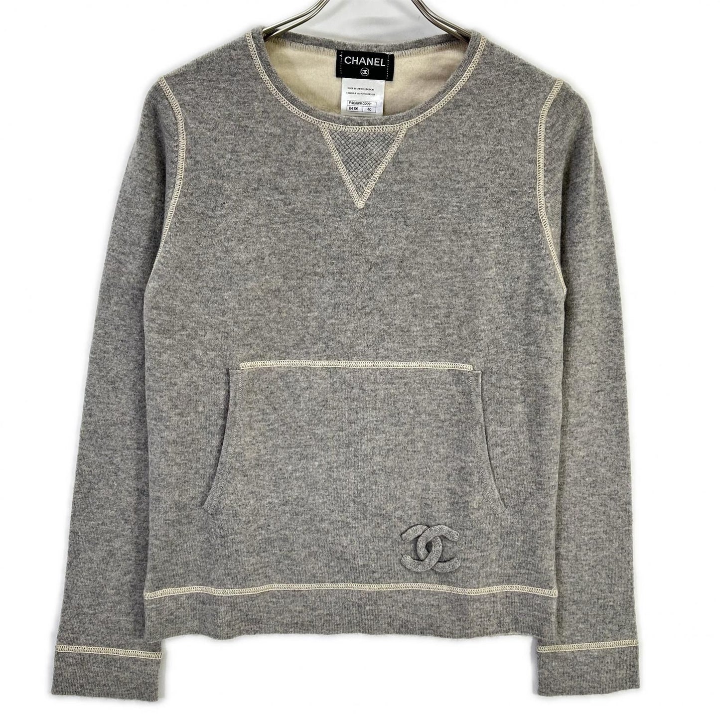 Chanel CC Logo Cashmere Knit Sweater 40