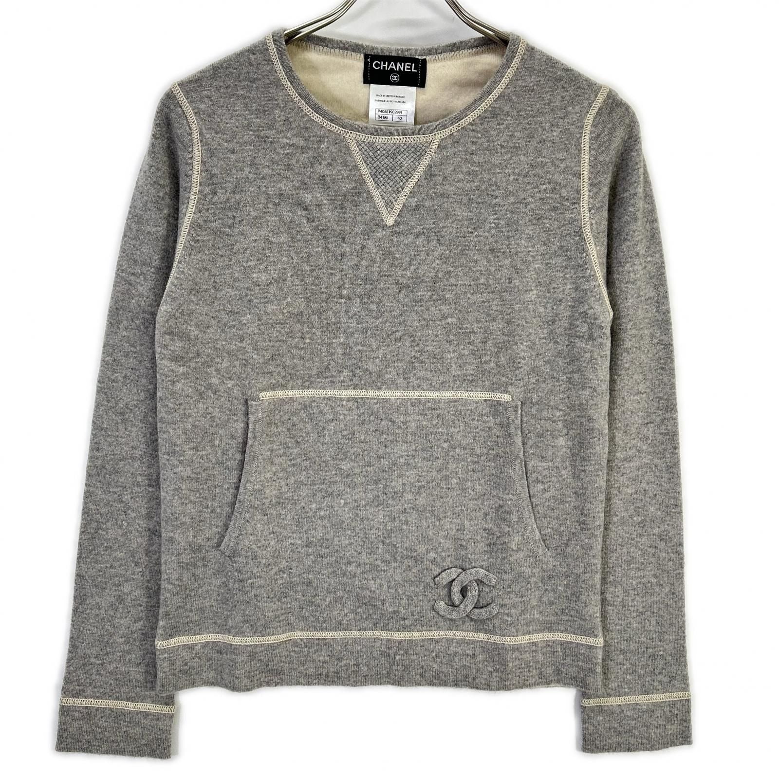 Chanel CC Logo Cashmere Knit Sweater 40