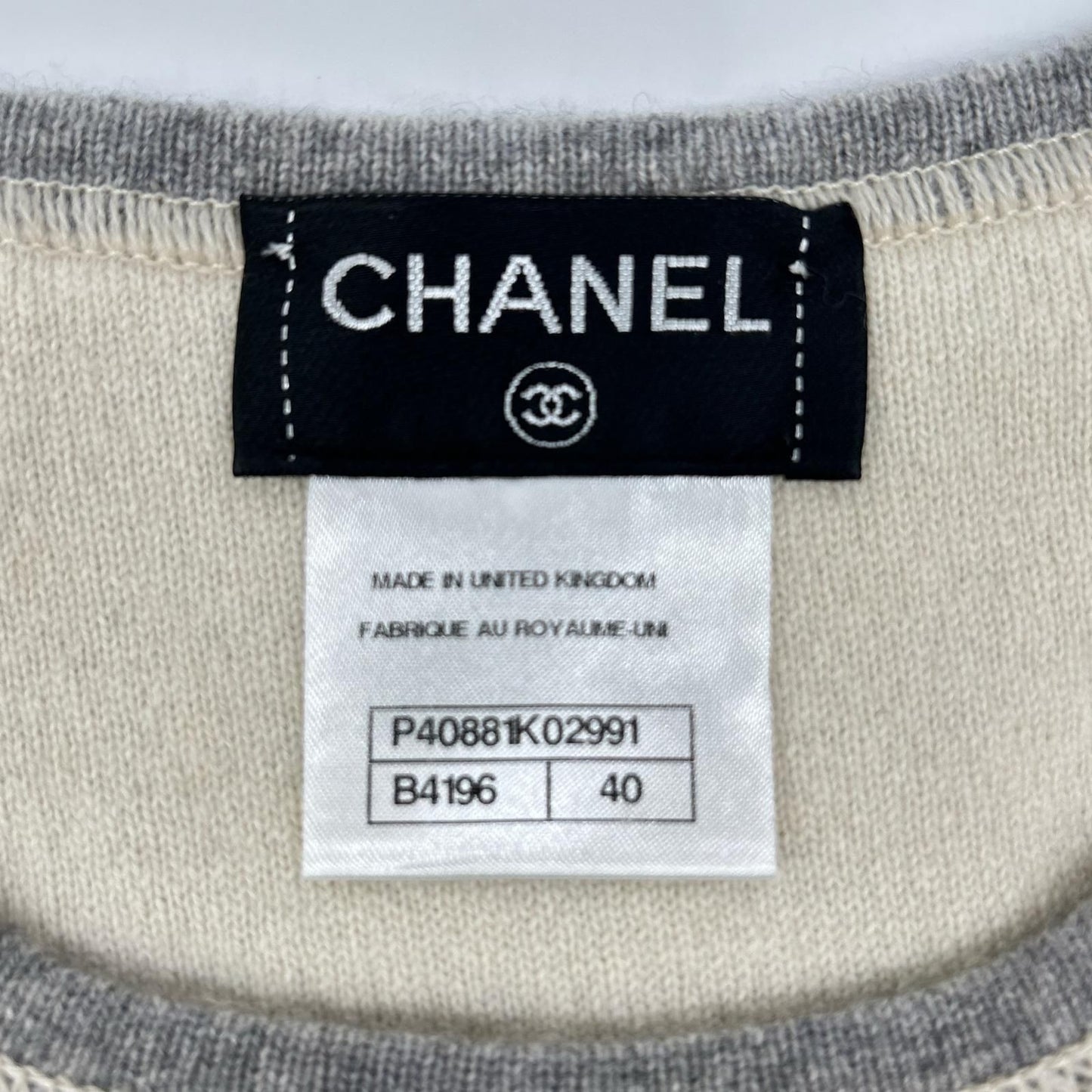 Chanel CC Logo Cashmere Knit Sweater 40 — view 3