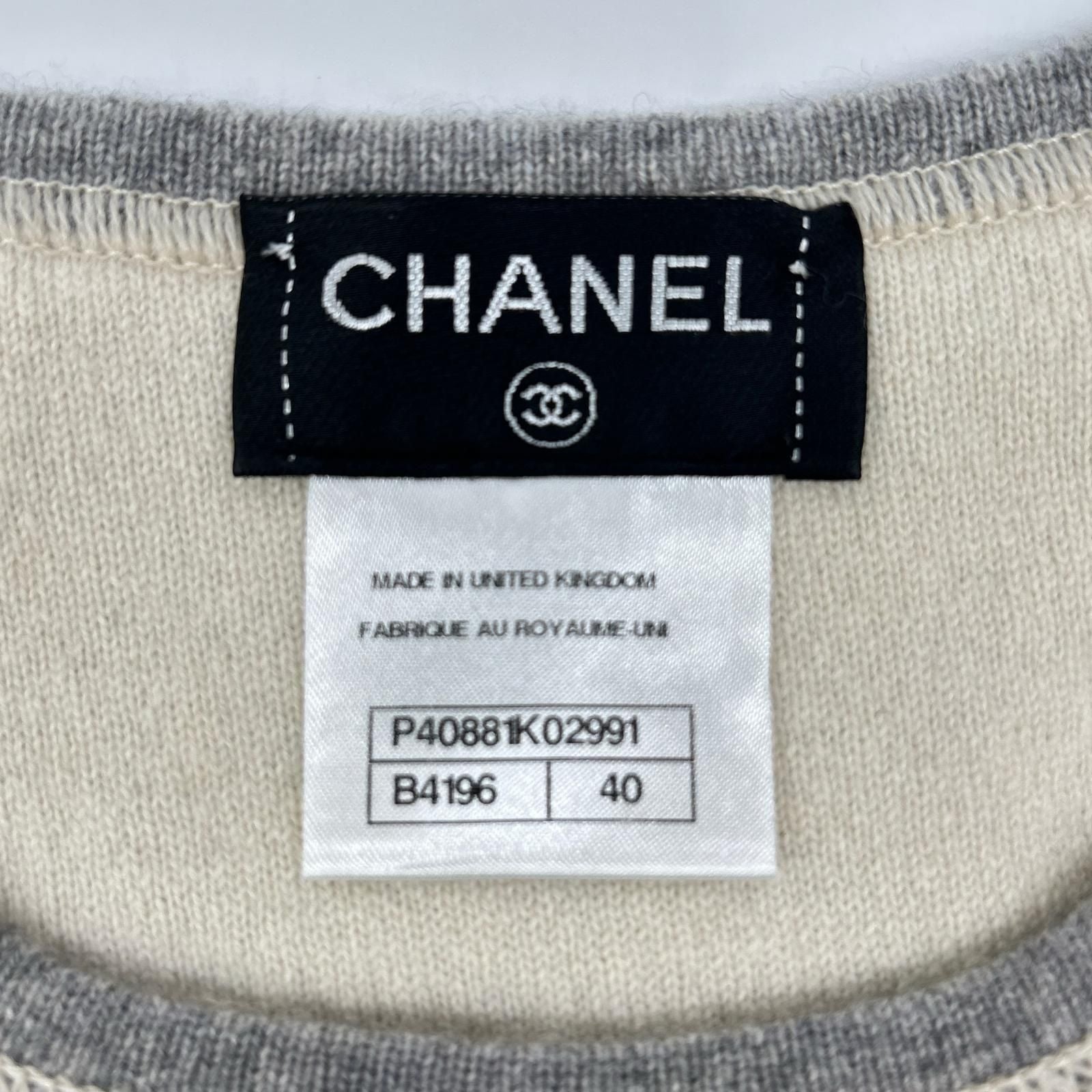 Chanel CC Logo Cashmere Knit Sweater 40 — view 3