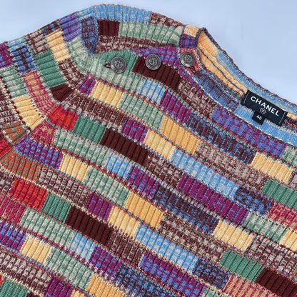 Chanel Multicolor Cashmere Blend Knit 40 Sweater — view 8