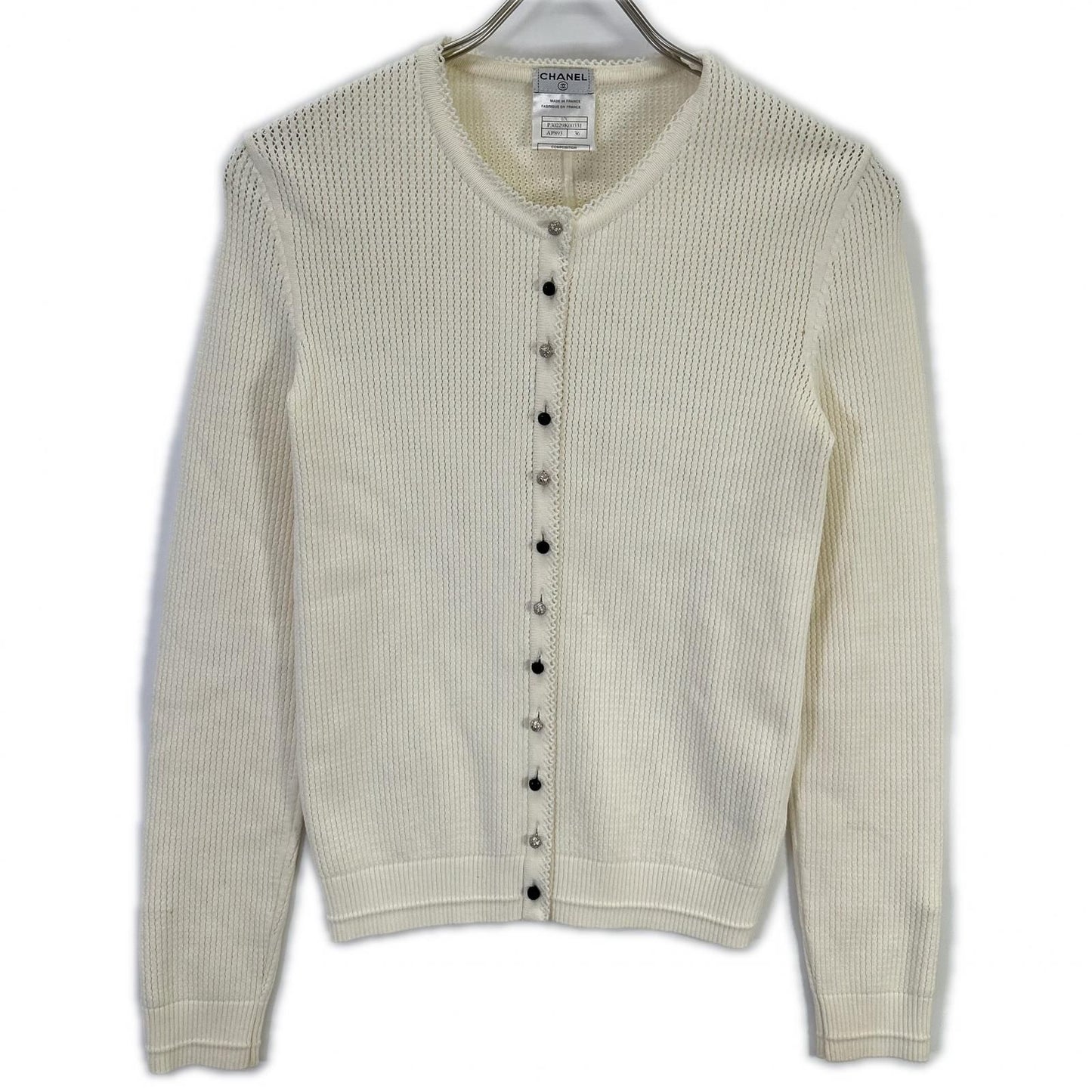 Chanel 07 Cruise Collection 07c White Bijou Button Cardigan 36