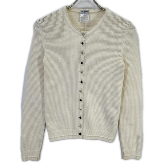 Chanel 07 Cruise Collection 07c White Bijou Button Cardigan 36