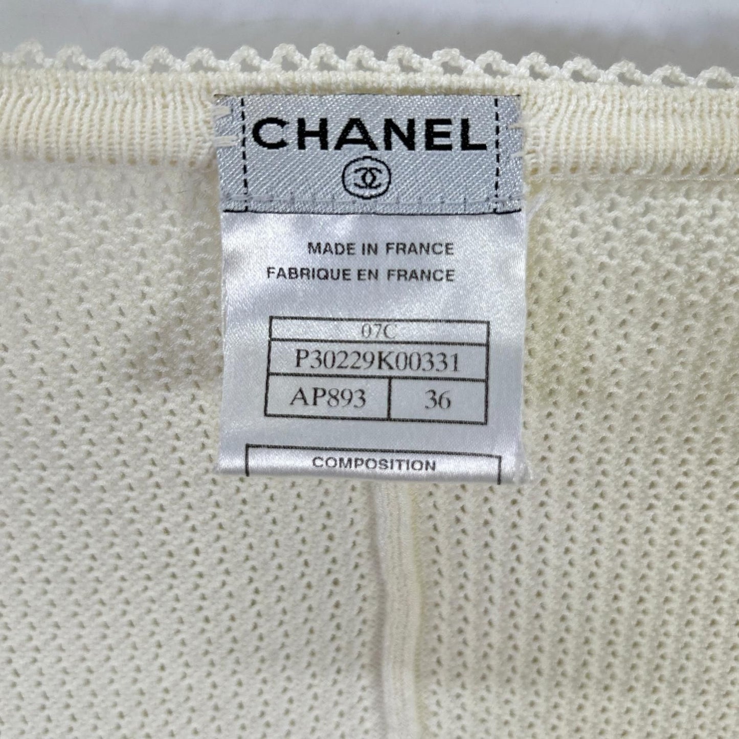 Chanel 07 Cruise Collection 07c White Bijou Button Cardigan 36 — view 4