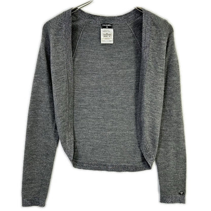 Chanel Lame Cashmere Blend Cardigan Bolero 34
