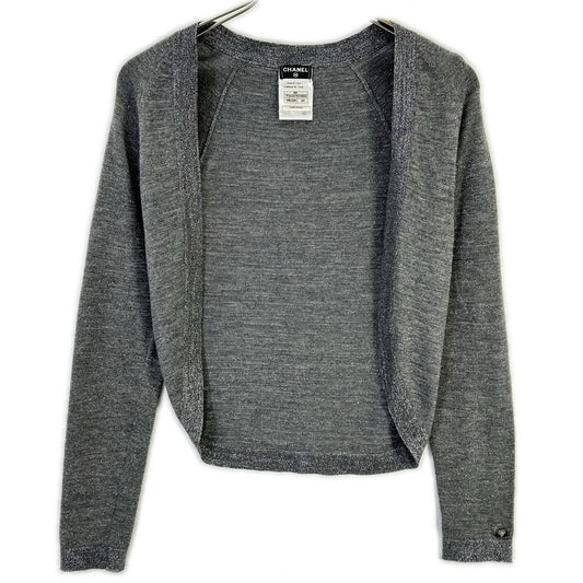 Chanel Lame Cashmere Blend Cardigan Bolero 34