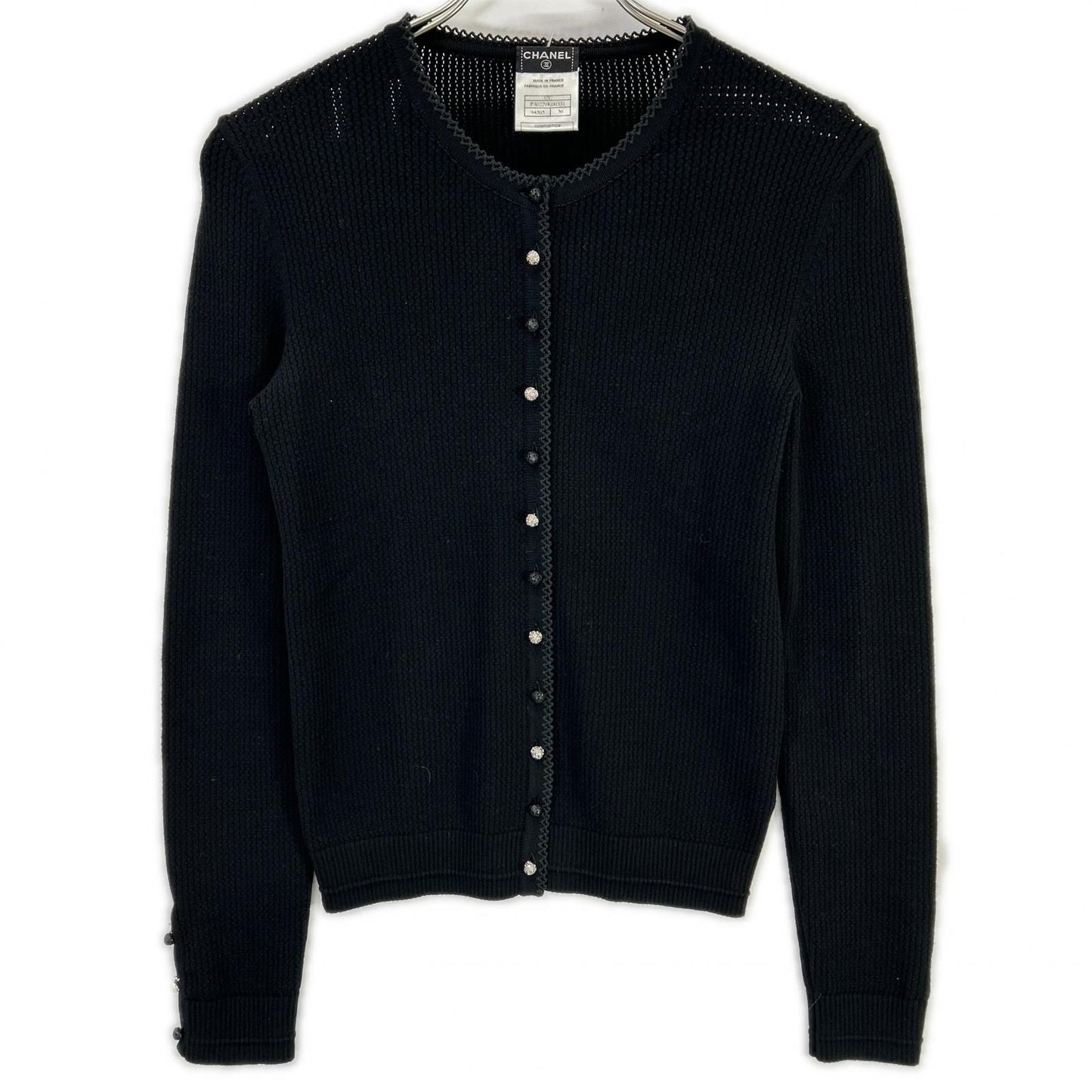 Chanel 07 Cruise Collection 07c Black Bijou Button Cardigan