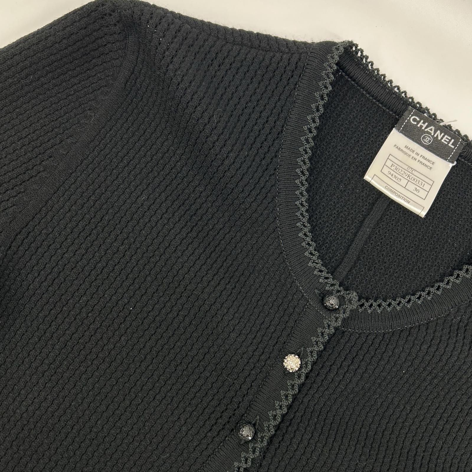 Chanel 07 Cruise Collection 07c Black Bijou Button Cardigan — view 7
