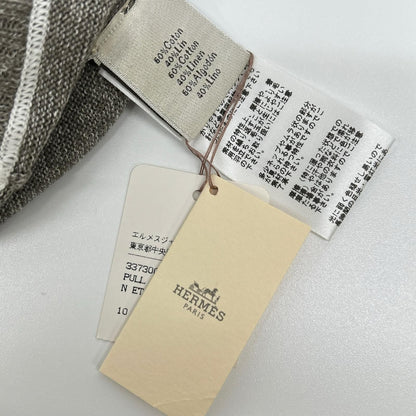 Hermes Gray Linen Mixed Drawstring Knit Sweater — view 4