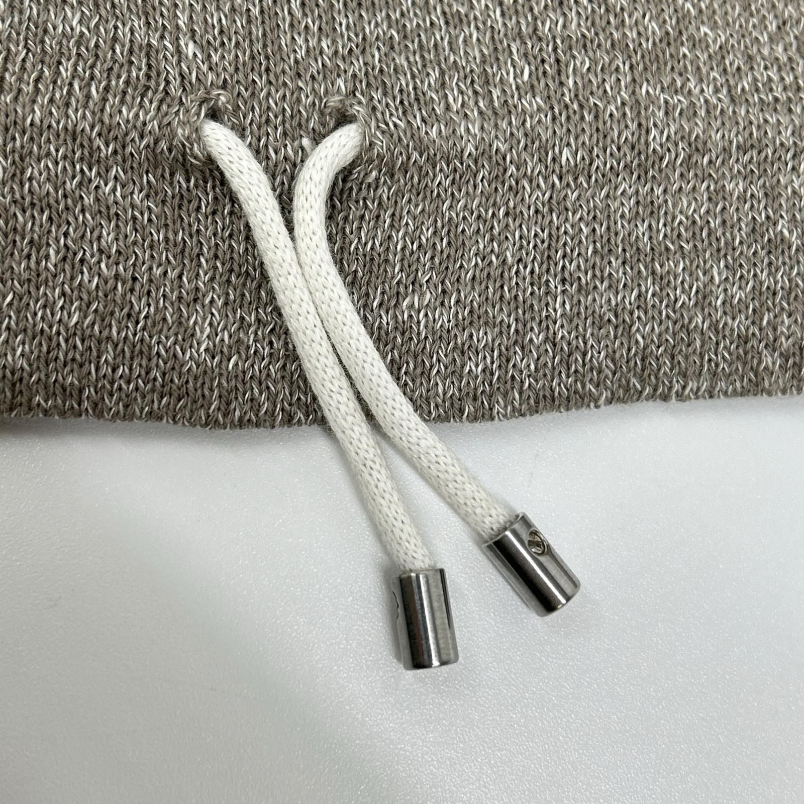 Hermes Gray Linen Mixed Drawstring Knit Sweater — view 9