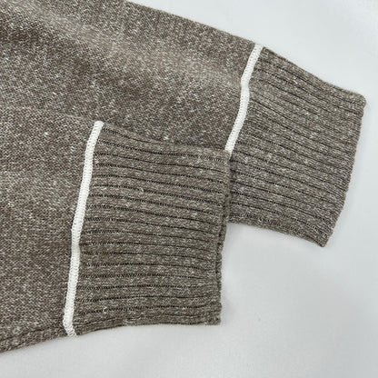 Hermes Gray Linen Mixed Drawstring Knit Sweater — view 8