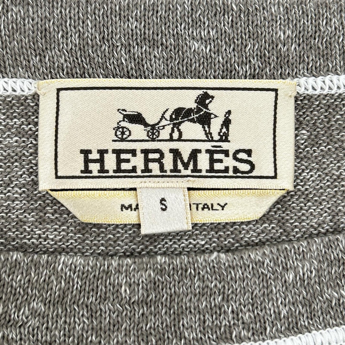 Hermes Gray Linen Mixed Drawstring Knit Sweater — view 3