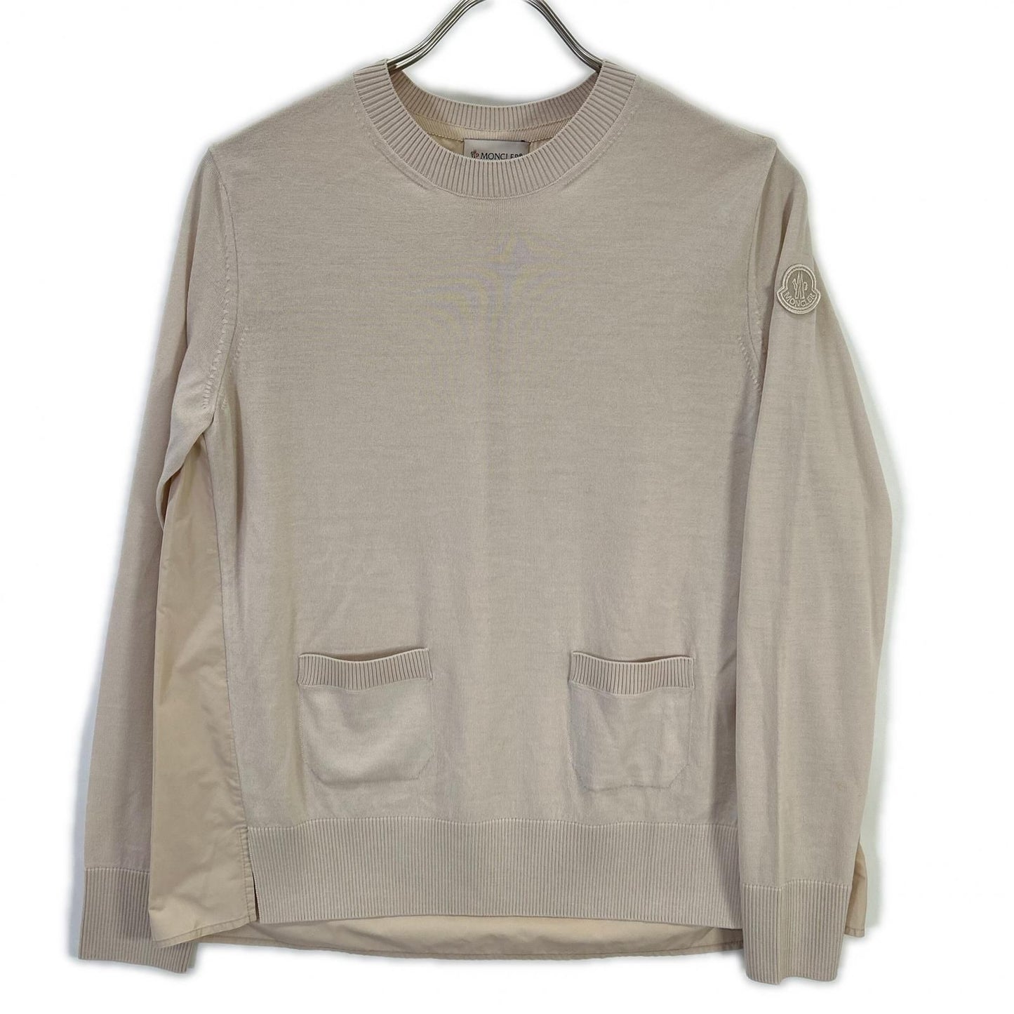 Moncler Girocollo Tricot Nylon Trim Knit Sweater