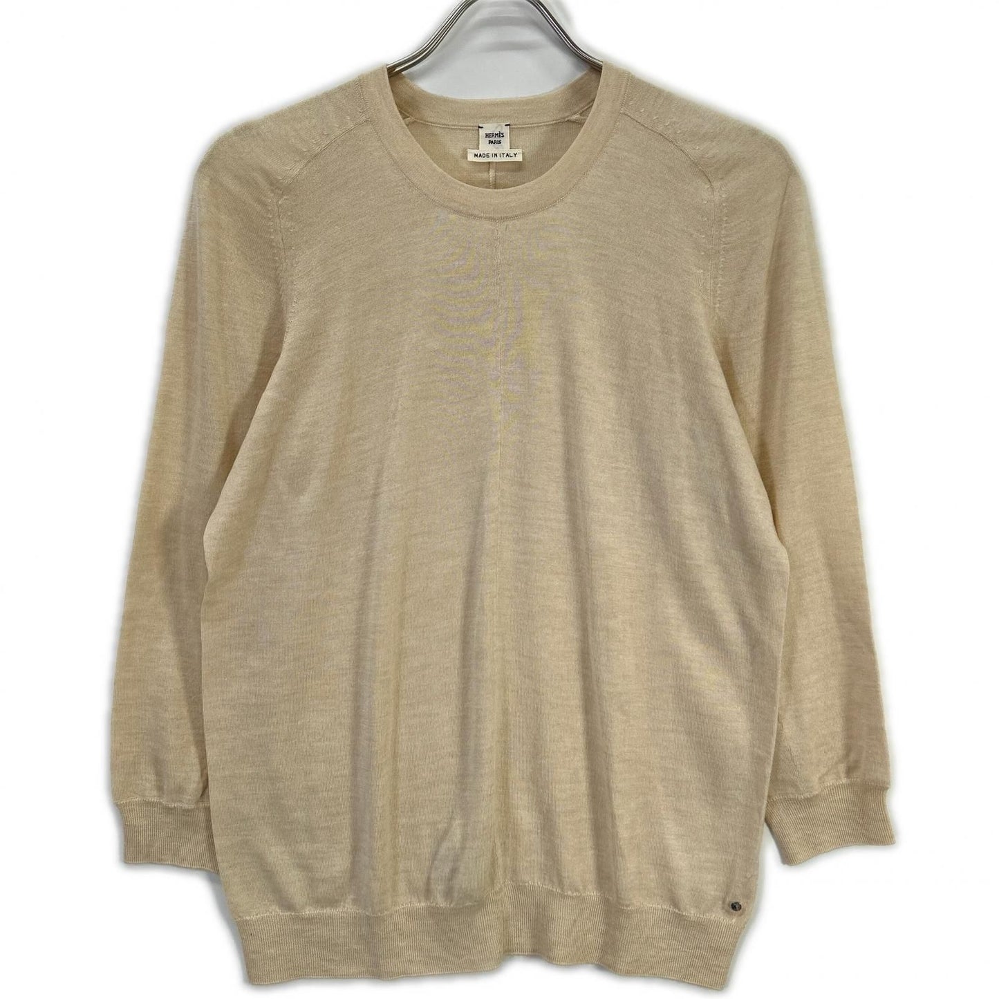Hermes Beige Cashmere Silk Knit Sweater 40
