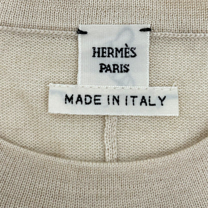 Hermes Beige Cashmere Silk Knit Sweater 40 — view 3