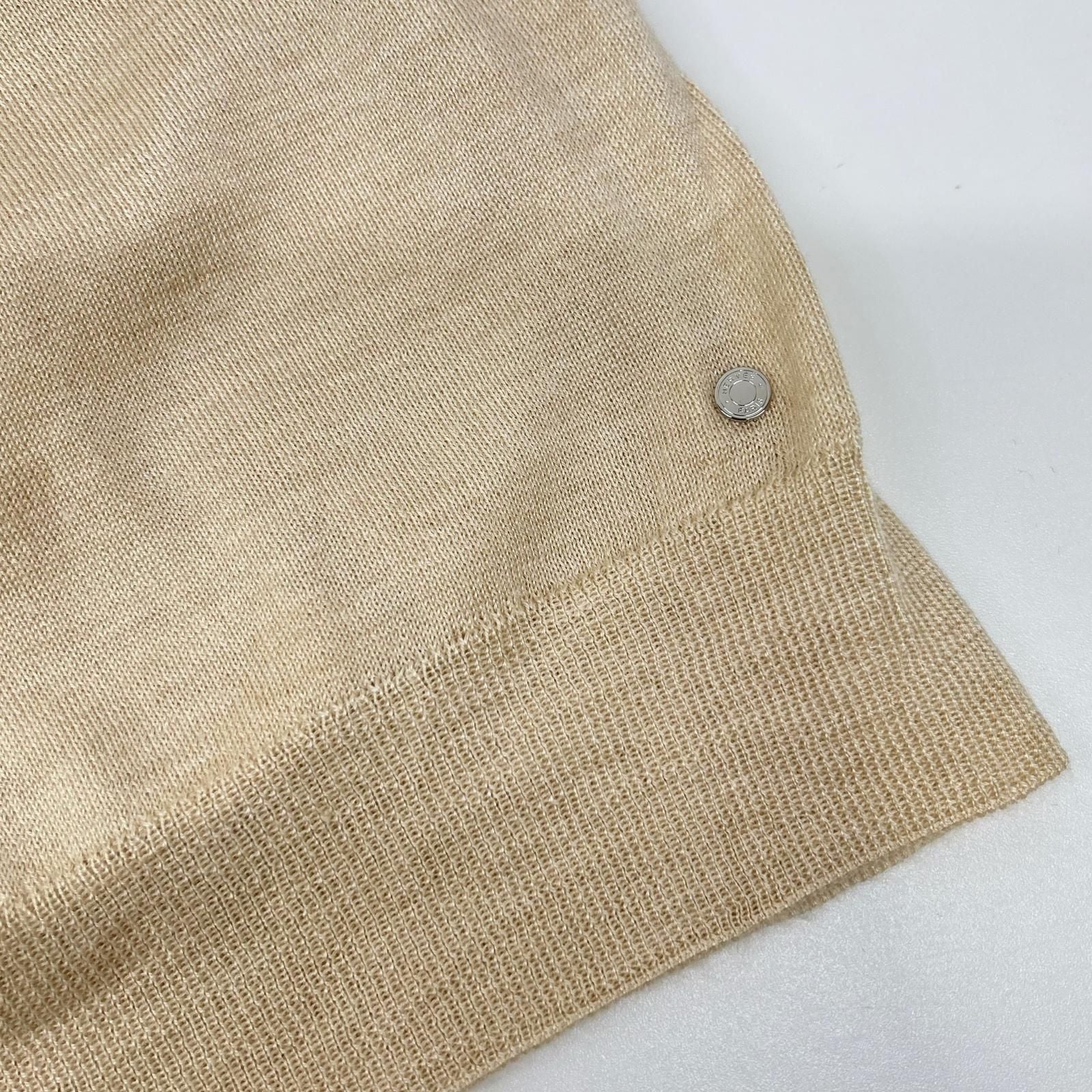 Hermes Beige Cashmere Silk Knit Sweater 40 — view 9