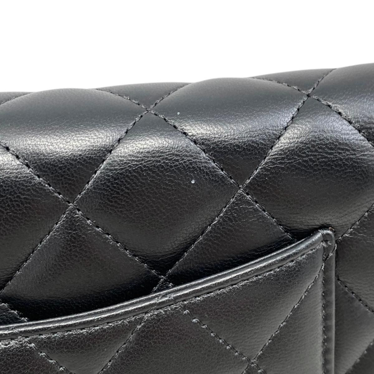 Chanel Shoulder Bag Chain Wallet Quilted Lambskin CC Logo Black Silver — view 8