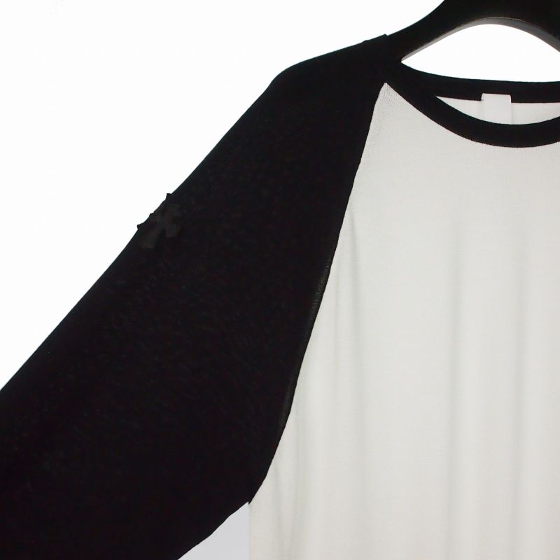 Chrome Hearts Ynot Cross Patch Raglan Sleeve Long T-Shirt Long L White Black — view 3