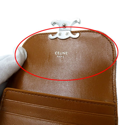 Celine Wallet Triomphe Trifold Denim Small Flap Blue Rhinestone Stripe Mini — view 7