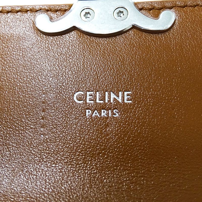 Celine Wallet Triomphe Trifold Denim Small Flap Blue Rhinestone Stripe Mini — view 5