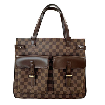Louis Vuitton Tote Damier Canvas Uzes Ebene Brown Shoulder