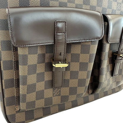 Louis Vuitton Tote Damier Canvas Uzes Ebene Brown Shoulder — view 6
