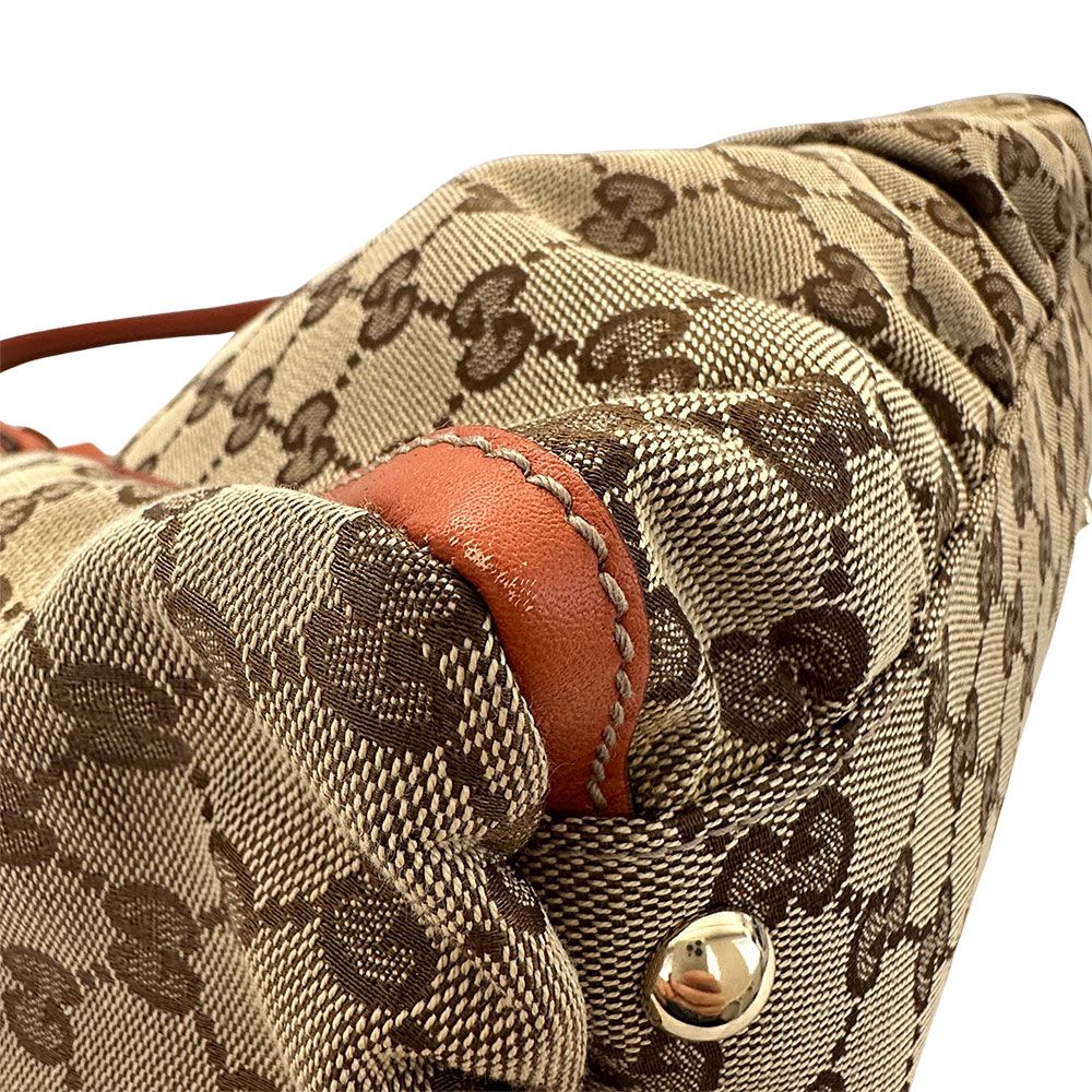Gucci Abbey Shoulder Bag GG Canvas Beige Orange — view 4