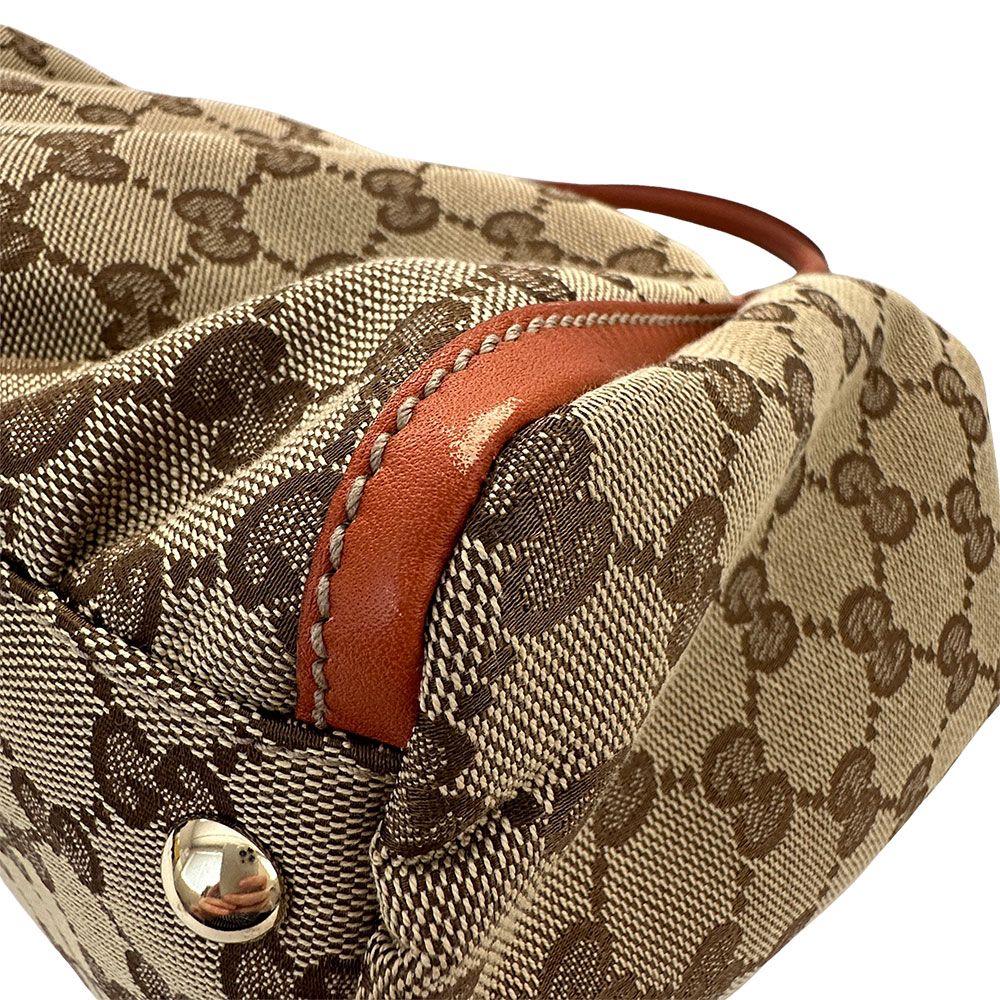 Gucci Abbey Shoulder Bag GG Canvas Beige Orange — view 5