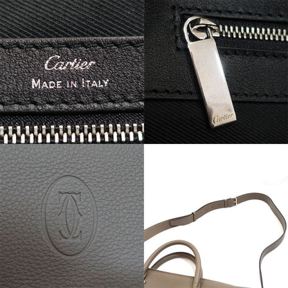 Cartier Must de Cartier Document Case Handbag 2-Way Leather Gray Silver — view 6