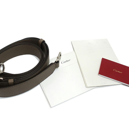 Cartier Must de Cartier Document Case Handbag 2-Way Leather Gray Silver — view 8